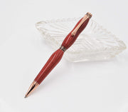 "Shelby" Pink Ivory & Rose Gold Twist Pen